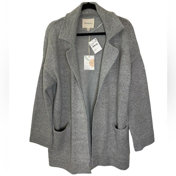 Thread & Supply Open Front Cardigan Coat - Heather Gray Size XL - Picture 1 of 5